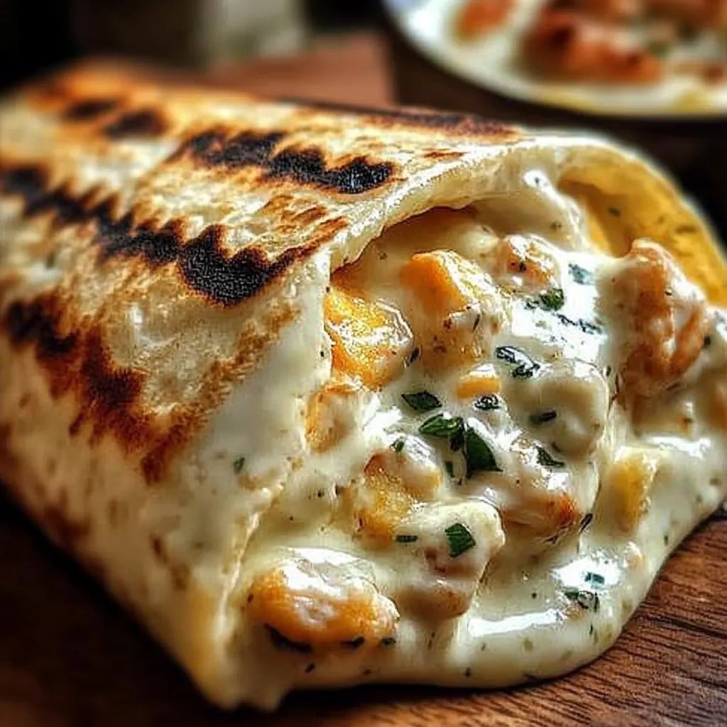 Schnelle Käse-Knoblauch-Hähnchen-Wraps