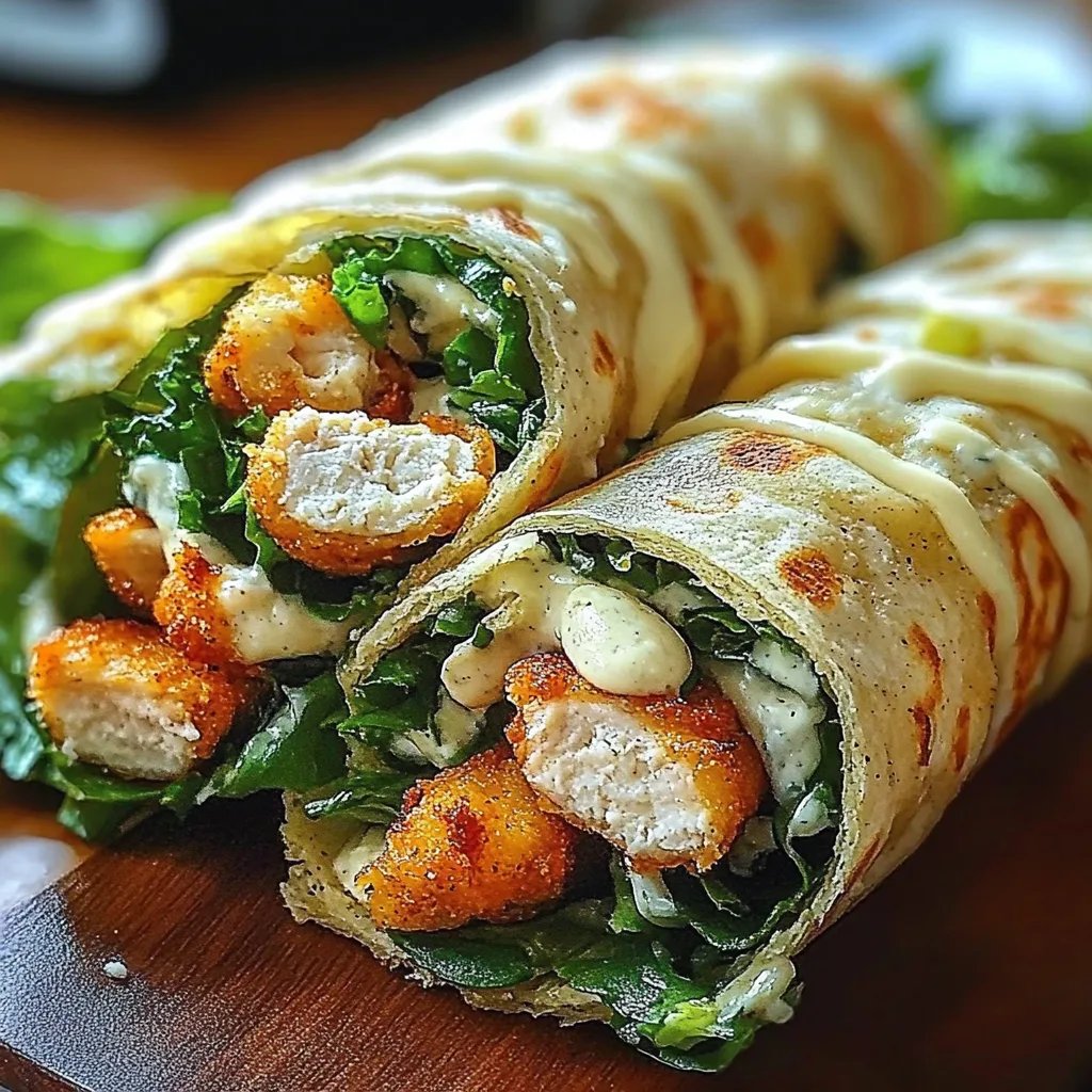 Knuspriger Chicken Caesar Wrap