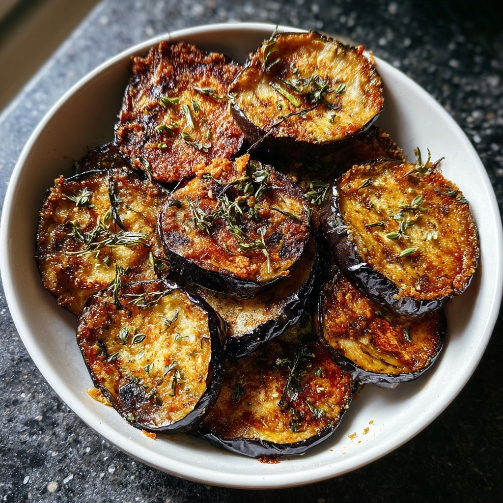 Auberginen aus der Pfanne mit Kräutern
