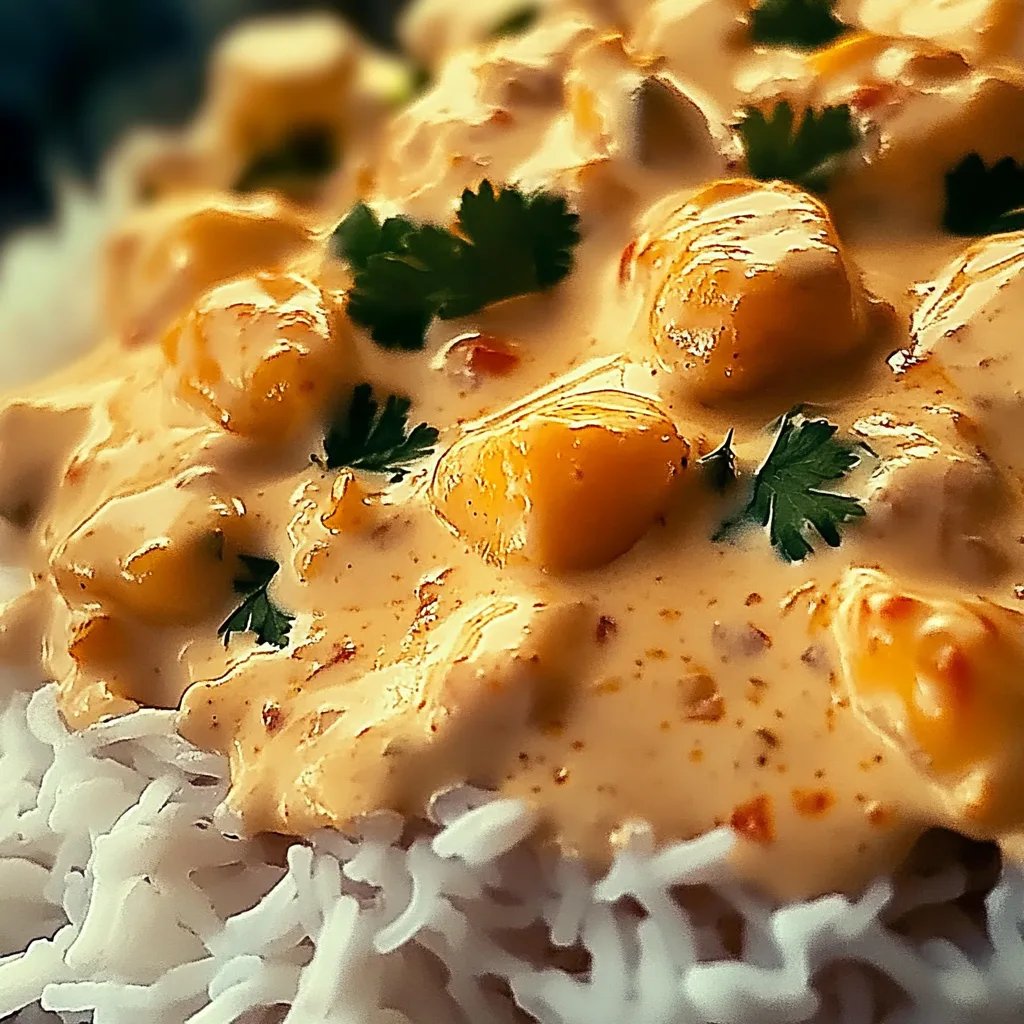 Cremiges Hähnchen mit Reis