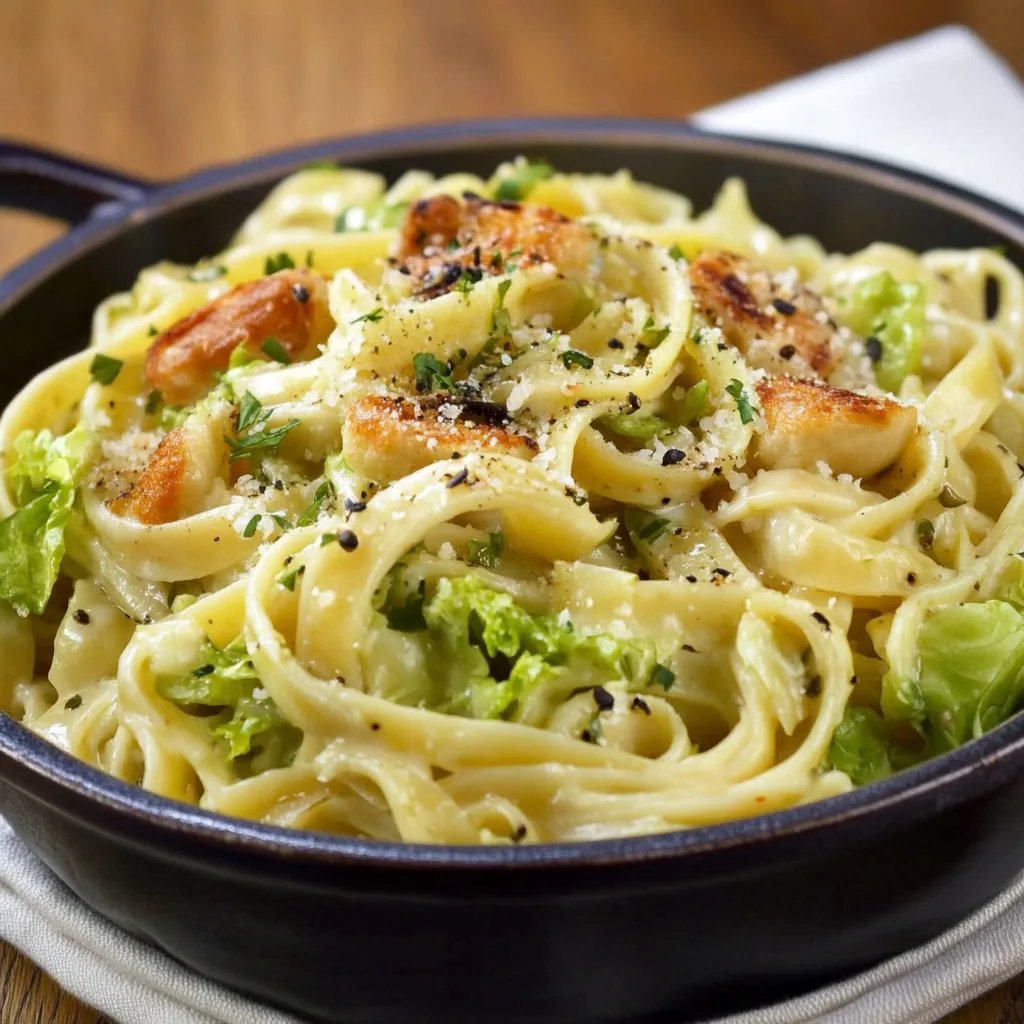 Bandnudeln mit Spitzkohl