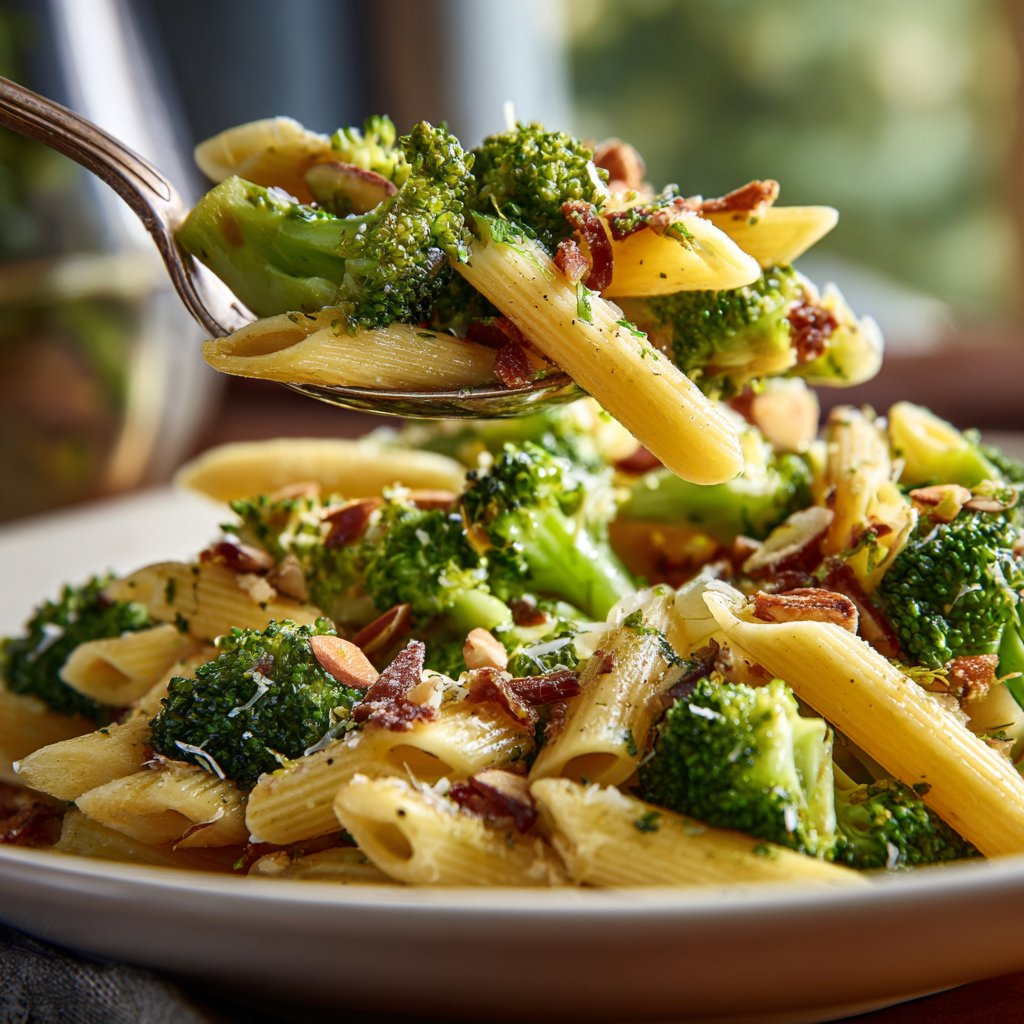 Penne mit Brokkoli und Mandeln