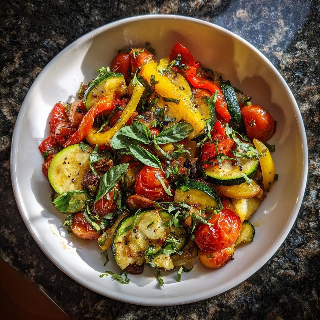 Vegetarische Gemüsepfanne Mediterran