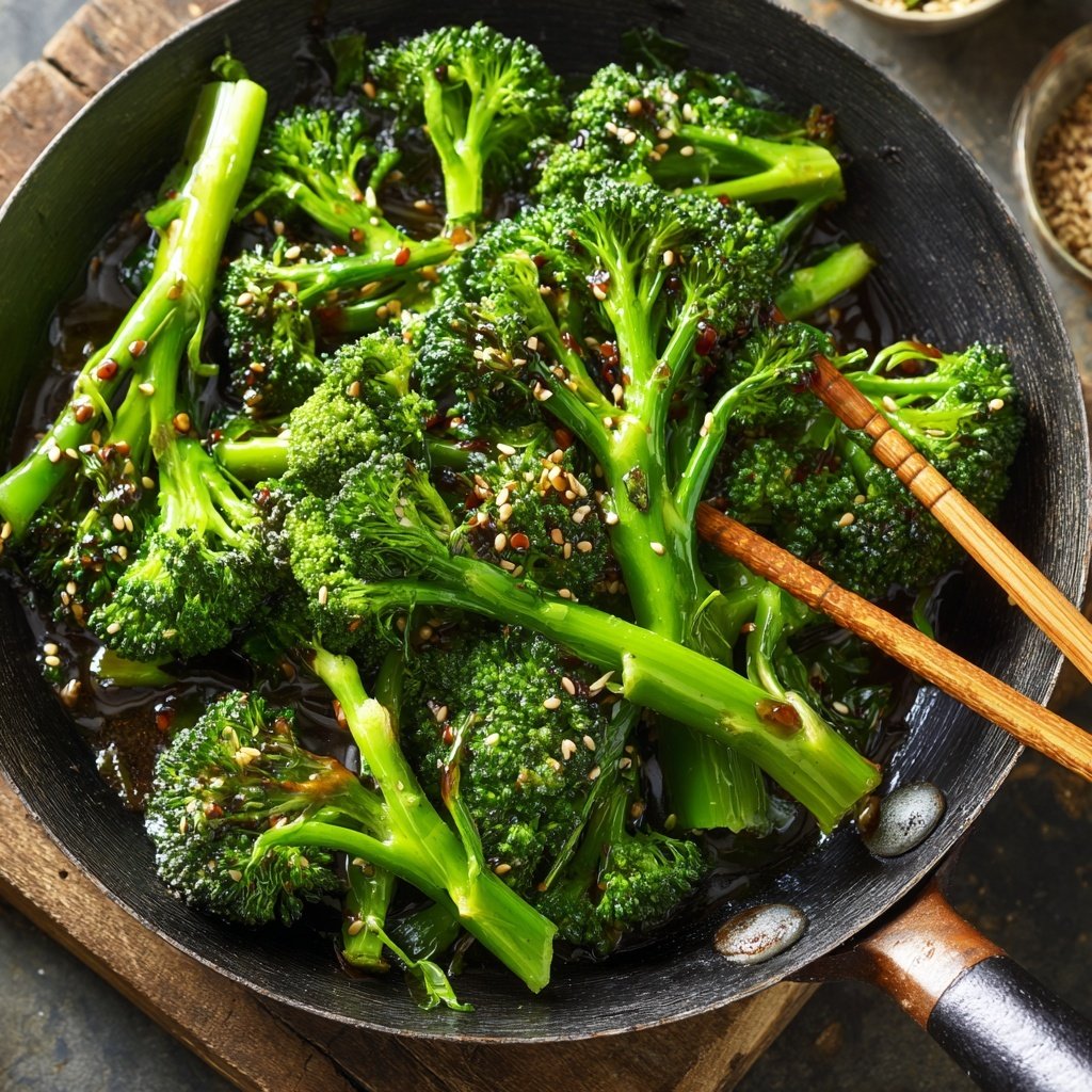 Brokkoli Pfanne Mit Sesam Öl