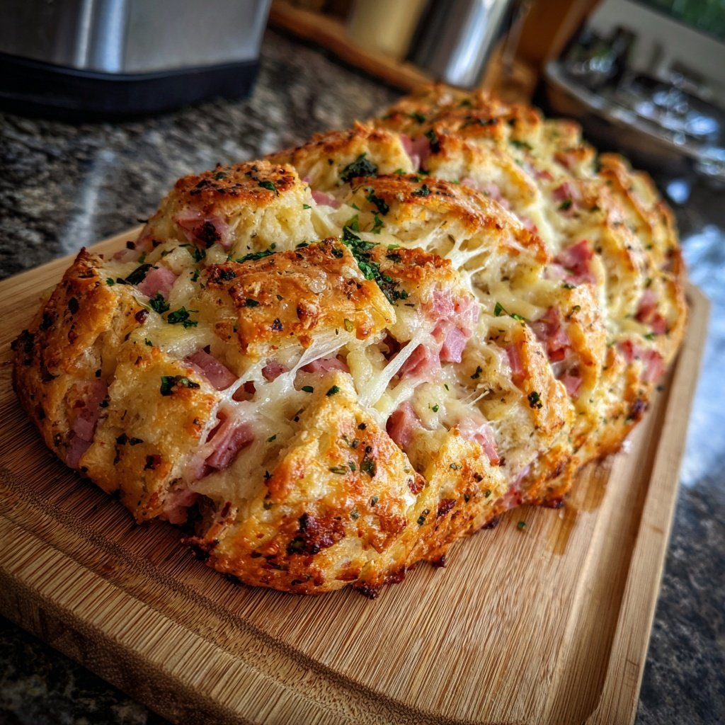 Zupfbrot Mit Schinken Würfeln