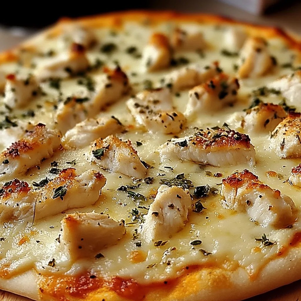 Roasted Garlic White Chicken Pizza