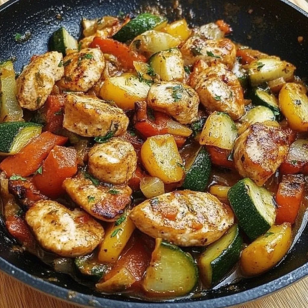 Leckere Low Carb Hähnchenpfanne mit Gemüse