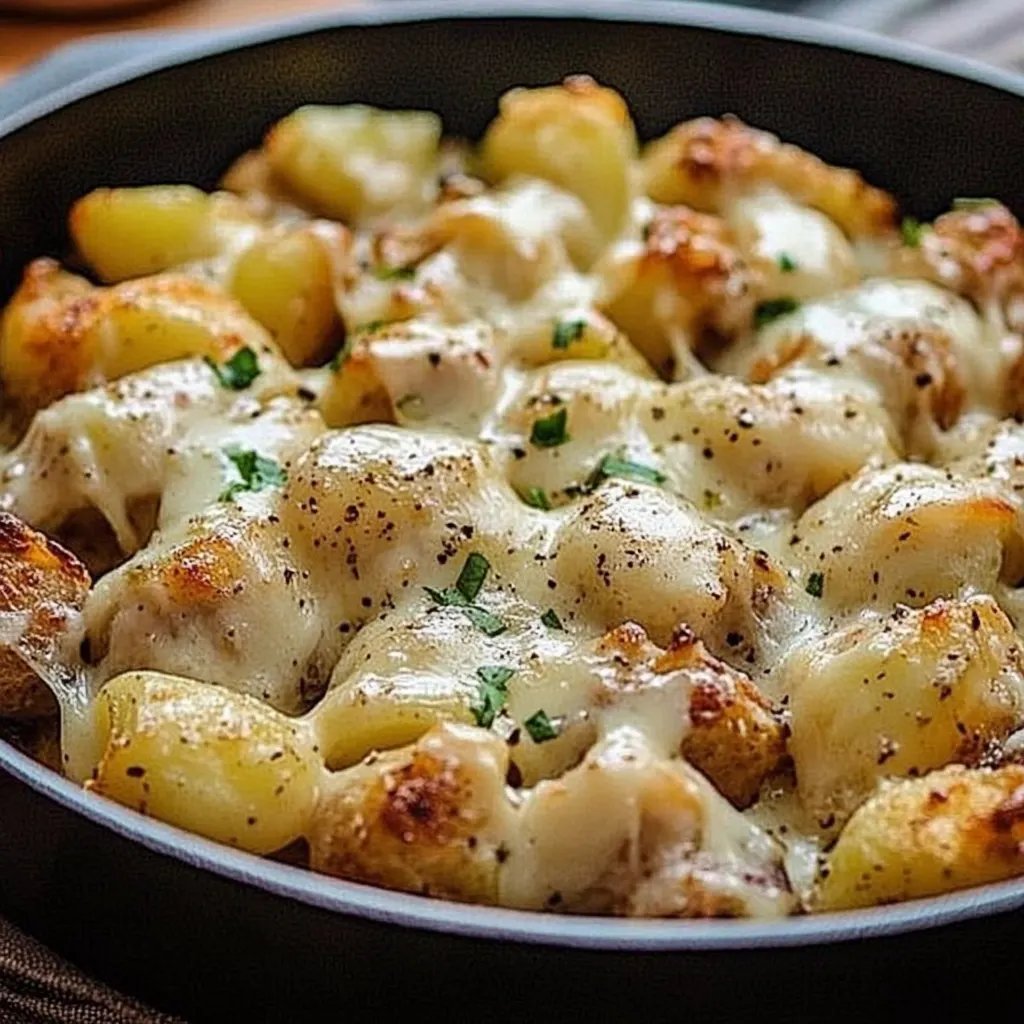 Hähnchen und Kartoffeln mit Knoblauch-Parmesan