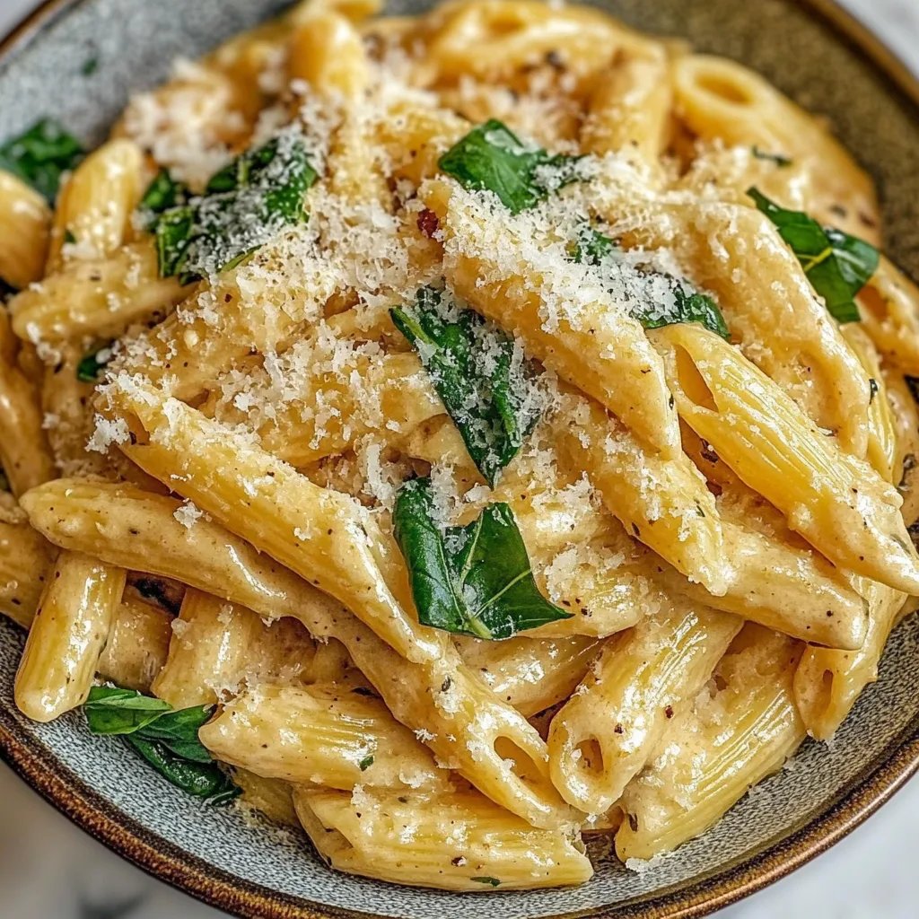 Einfache Hähnchen-Pasta mit Knoblauch und Parmesan