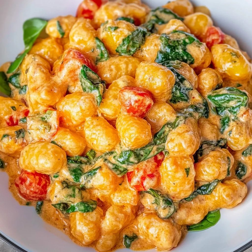 Schnelle Gnocchi-Pfanne mit Tomate & Spinat