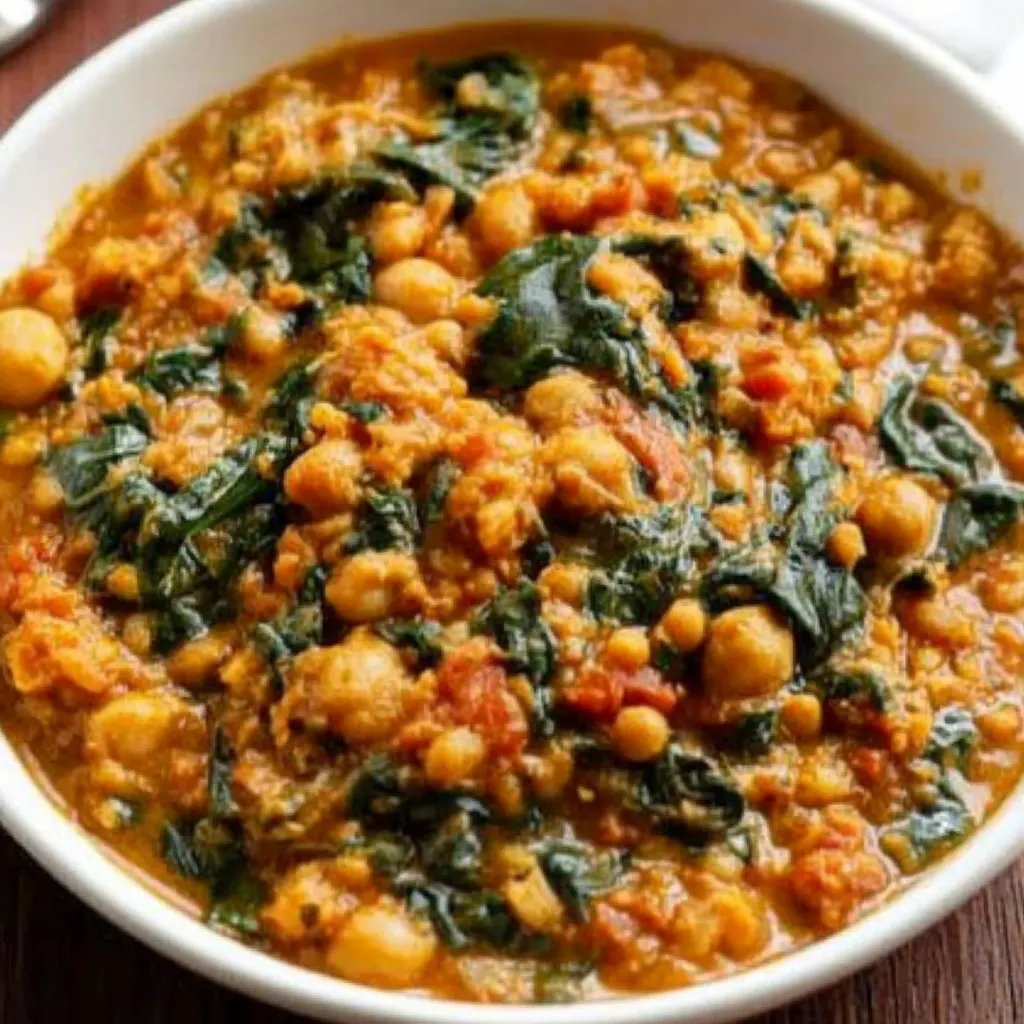 Veganes Kichererbsen-Linsen-Curry mit Spinat
