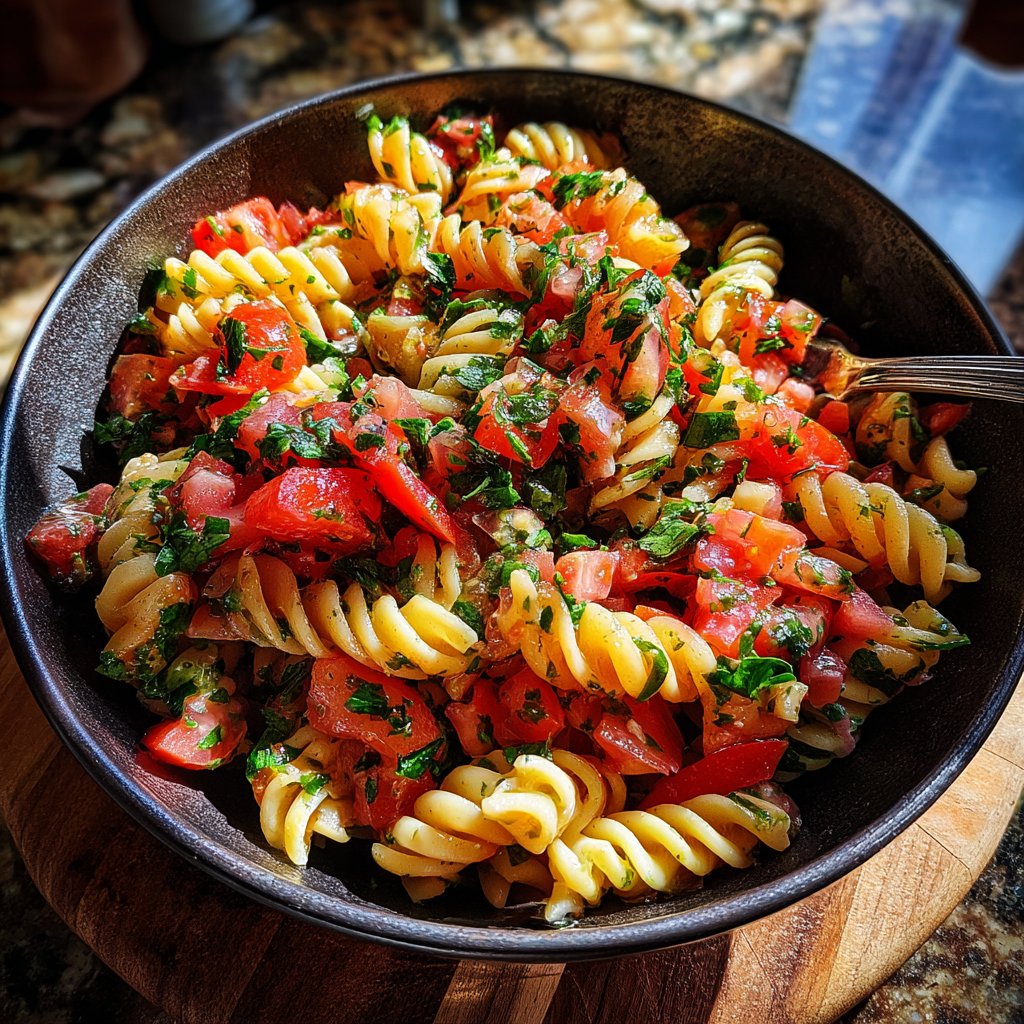 Mediterraner Nudelsalat Mit Tomaten