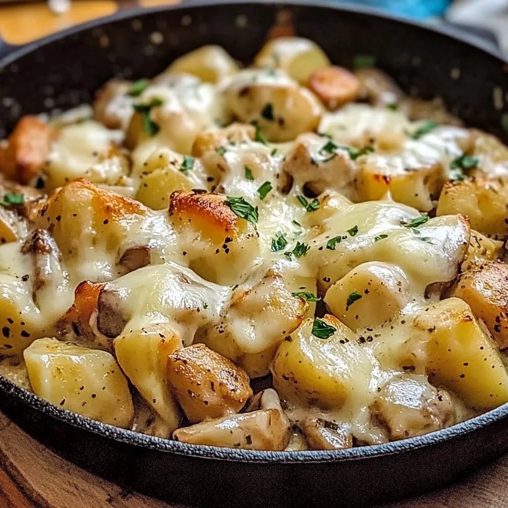 Hähnchen und Kartoffeln mit Knoblauch-Parmesan
